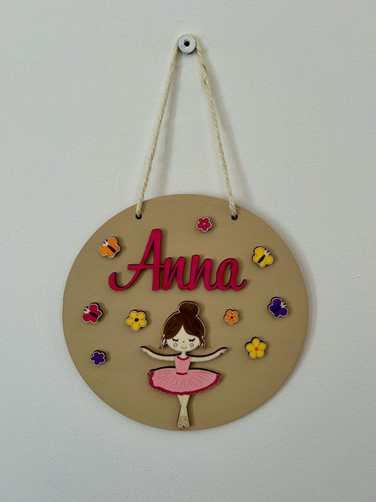 Ballerina & Fairy-Themed Room Sign – A Touch of Dance and Magic for Every Room!