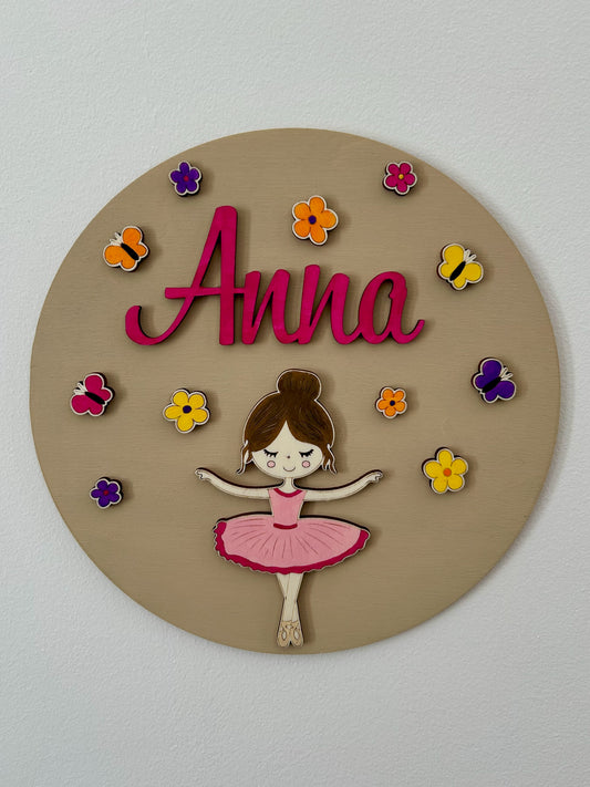 Ballerina & Fairy-Themed Room Sign – A Touch of Dance and Magic for Every Room!